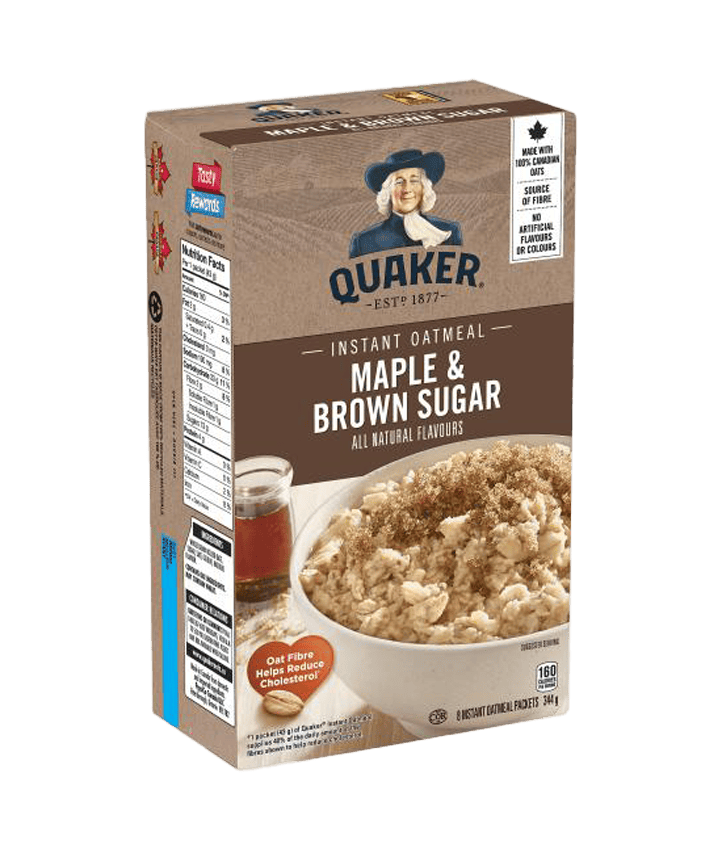 Quaker Quaker® Maple & Brown Sugar Flavour Instant Oatmeal Tasty